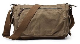 Gootium Canvas Shoulder Bag - Vintage Cross Body Messenger Bag Mens Satchel, Army Green