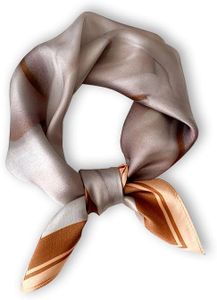 Weximil 100% Mulberry Silk Neck Scarf - 21'' x 21'' Lightweight Neckerchief - Women Men Small Square Digital Printed Scarves Gift Packed 056