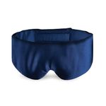 ASUTRA Silk Eye Pillow Wrap for Sleep, Navy - Filled w/Lavender Buds & Flax Seeds, Weighted Eye Mask, Meditation & Light Blocking Blindfold, Cooling Gel Mask Included