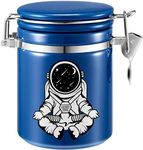 Smell Proof Container (500ml - 1 Oz), Astronaut Stash Jar Airtight Container -Separate Space for Humidity Pack, Smell Proof Jar Stash Container Cute Storage Box Case, Clay Odor Proof Container, Blue