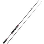 Sougayilang 2Pc Fishing Rod, Spinning Rod and Casting Rod Fishing Bass Freshwater-Red-1.8m-Spinning