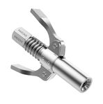 AASONS 2 Piece Grease Gun Coupler Lock Nozzle High Pressure Dual Handle For Manual Pneumatic Electric Grease Gun Coupler Quick Release Grease Nozzle 1/8"NPT 10000PSI, Compatible With All Grease Guns