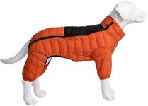 Dog Coat Dog Warm Jacket, 4 Legs Covered Waterproof Windproof Reflective Warm Dog Vest, Zippered Adjustable Outdoor Dog Snow Jacket for Small Medium Large Dogs Orange S