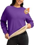 G Gradual Sherpa Sweatshirt for Women Fleece Sweatshirts Crewneck Pullover Warm Sweaters for Winter, Purple, X-Large