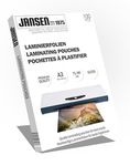 Jansen - A3 Laminating Pouch, 75/80mic, Pack of 100, Gloss, Packaging May vary