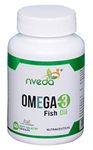 Nveda Omega-3-Fish-Oil 1000mg For Men & Women, Omega 3 fatty-acid 60 Capsules with 180mg EPA-DHA 120mg for Healthy Heart, Eyes, Brain & Joints - Pack of 1