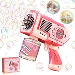 Lcenno Bubble Gun for Kids Bubble Machine for Boys Girls Toddlers Automatic Blower Toys Summer Bubbles Maker for Ages 3 4 5 6 7 8 Outdoor Party Birthday for Kids (Pink)
