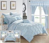 Chic Home Bedding Set, Microfiber, Blue, King