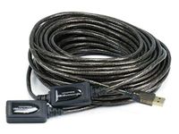 Monoprice USB 2.0 A Male to A Female Active Extension Repeater Cable Kinect and PS3 Move Compatible Extension 107533, Black, 65ft / 20 m