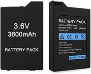 3600mAh High Capacity 3.6V Lithium Ion Rechargeable Battery Pack Replacement for Sony PSP 1000/PSP-110 Console(NOT Compatible with PSP-2000/3000/PSP Slim)