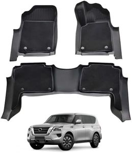 AUSGO 5D Floor Mats Carpet Liners Compatible with Nissan Patrol Y62 2012-Onwards, Double-Layer Car Mats with Door Sill Coverage, TPE All-Weather Heavy Duty Floor Liners