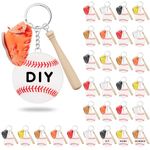 Taiyin 30 Set Large Size Baseball Acrylic Keychain Baseball Gloves Wooden Bat Kit for Sublimation Vinyl Sticker DIY Crafting Sports Party Favors Goody Bags Fillers Gifts Christmas Tree Ornaments