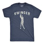 Mens Swinger Tshirt Funny Golf Sexual Innuendo Tee Mens Funny T Shirts Adult Humor T Shirt for Men Funny Golf T Shirt Novelty Tees for Men Navy - M