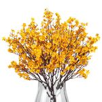 HIAGROW 8Pcs Babys Breath Silk Artificial Flowers,Fall Real Touch Yellow Silk Flowers Bundles for Vase Home Office Wedding Autumn Indoor Outdoor Centerpiece Table Party Decorations