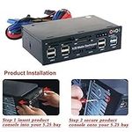 Alician USB 3.0 Hub Multi-Function eSATA SATA Port Internal Card Reader PC Media Front Panel Audio for SD MS CF TF M2 MMC Memory Cards