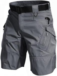 AUTIWITUA Men's Hiking Shorts Waterproof Tactical Cargo Short Pants Quick Dry Work Shorts with Multi Pockets(No Belt)