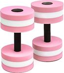 Vivva Aquatic Dumbells Set of 2 Water Dumbells Pool Resistance Water Weight Water Aerobics High-Density EVA-Foam Pool Fitness (Pink)