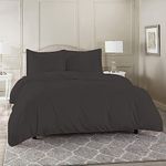 Duvet Cover 100% Egyptian Cotton 1000 TC Duvet Cover King Size Feel King Size Quilt Cover for Double Bed with Zipper/Duvet Cover/Comforter Cover/Razai Cover/Dohars 102x110 Inch-Dark Grey Solid