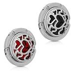 kwmobile Set of 2 Purse Hooks - Heart to Heart Black/Red/Silver