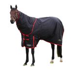 Gallop Trojan 200g Mediumweight Horse Turnout Rug and Detachable Neck Set Spring/Autumn/Winter (Black/Red) (6'6")