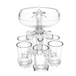 AUGEN Transparent 6 Shot Glass Dispenser and Holder, Drinking Tool Accessories Liquor Dispenser, Wine Rack, for Party Gifts Party Drinking Home