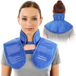 LotFancy Gel Ice Pack for Neck and Shoulder, Reusable Cold Neck Wrap for Pain with Adjustable Straps, Flexible Hot Cold Therapy Compress Pad for Swelling, Injuries, Stress, Tension Relief