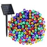 Solar Christmas Lights, 72ft 200 LED Solar String Lights with 8 Modes, Waterproof Outdoor Christmas String Lights for Patio, Garden, Party, Fence, Tree, Holiday, Christmas Decorations (Multicolor)