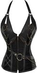 Alivila.Y Fashion Corset Women's Steel Boned Retro Goth Steampunk Corset 908-Black-M