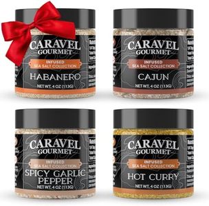 Caravel Gourmet Spicy Sea Salt Mega Sampler, 4 Varieties, 4 oz Jar 4-Pack