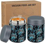 wiwens 12oz 2 Pack Insulated Food Jar Set for Kids Soup Thermo Hot Food Lunch Container Wide Mouth Leak Proof Stainless Steel Vacuum Bento Box for School Office Travel Outdoors