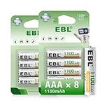 EBL AAA Rechargeable Batteries 1100mAh Ready2Charge Triple A NiMH Battery, Retail Pacakge - 8 Packs