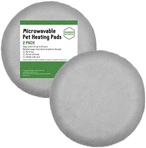 Evergreen Pet Supplies [2 Pack] 9" Round Microwave Pet Heating Pad for Hours of Soothing Warmth - Easy Clean Warming Disc with Washable Cover - Portable Dog Heating Pad &Cat Heating Pad Fits Anywhere