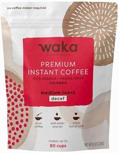Waka Quality Instant Coffee — Decaffeinated Medium Roast — Arabica Beans & Freeze Dried — 80 Servings Bag for Hot or Iced Premium Instant Coffee