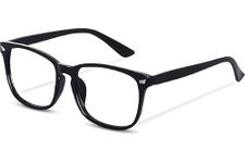 THE DARKER Blue Light Blocking Computer zero Power Glass for Eye Protection Women Men Anti Glare Eyeglasses German (Italic Dark)