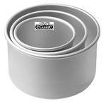 CLASSIC Aluminium Round Cake Pan/Mould Bakeware Tool- 4", 5" & 6" Diameter X 3" Height (Set Of 3 Pieces), Silver