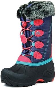 Snow Boots for Kids Waterproof Durable and Slip Resistant Winter Snow Boots for Boys and Girls with Insulated Fleece Lining, Perfect for Snowy Adventures. Ideal Snow Boots toddler to Keep Feet Warm and Dry(Red 12 Little Kid）