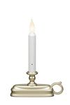 Xodus Innovations FPC1525P Battery Operated Flameless LED Window Candle with Dusk to Dawn Light Sensor with Warm White Flickering or Steady Flame, Pewter