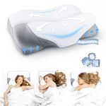 LUOFNI Memory Foam Cervical Pillow for Sleeping, Height 【Adjustable】 Odorless Ergonomic Pillow for Neck, Cooling Orthopedic Contour Memory Foam Pillows for Back Side Stomach Sleepers with Pillowcase