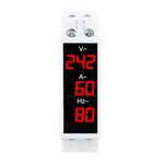 amiciSense 3 In 1 Voltage, Current, Frequency Display, 80~500 Vac|100A Voltage Tester With External Ct And 35Mm Din Rail Mount, Red