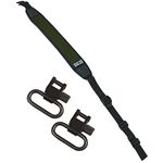 Neoprene Rubber Backed Rifle Shotgun Sling + Swivels (Green)