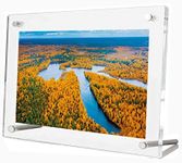 Missartist Frameless Tabletop Photo Frames Free Standing Clear Acrylic Desktop Picture Frame (6x8)