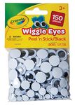 Crayola Peel & Stick Wiggle Eyes, Black, 150-Count