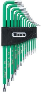 Titan 12715 Extra-Long Arm Tamper Resistant Star Key Set - 13 Piece, Green