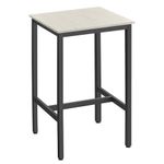 VASAGLE Bar Table, Small Kitchen Table, High Top Pub Table, for Living Room Study, Industrial Steel Frame, 23.6 x 23.6 x 36.2 Inches, Vintage White and Black ULBT025B73