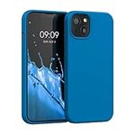 kwmobile Case Compatible with Apple iPhone 13 Case - TPU Silicone Phone Cover with Soft Finish - Blue Reef