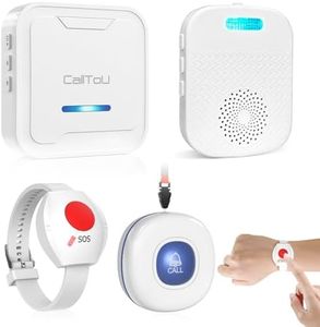 CallToU Wireless Caregiver Pager Call Button with USB Caregiver Pager, Medical Nurse Alert System Alarm and Panic Button 600+ Feet for Elderly Monitoring, Alert Button for Seniors