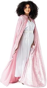 Little Adventures Deluxe Velvet Adult Cloak Cape with Lined Hood (Pale Pink) - Machine Washable Adult Cosplay Dress-Up Cloaks with No Glitter