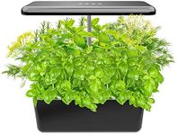 iDeer Life Hydroponics Growing System 12 Pods, Indoor Garden System with LED Grow Light, Smart Indoor Plant System kit with Height Adjustable, Gifts for Gardening Lovers (Black)