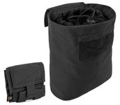 KRYDEX GEAR Tactical MOLLE Folding Dump Pouch Magazine Recover Pouch Roll-up Compact Multi Purpose Utility Bag (Black)