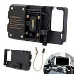 Motorcycle Phone Holder,Motorcycle Universal Mobile Phone Holder with USB Charger Motorbike Mobile Phone Mount GPS Navigation Bracket Compatible With B-MW R1200GS R1250GS Honda CRF1000L - Black